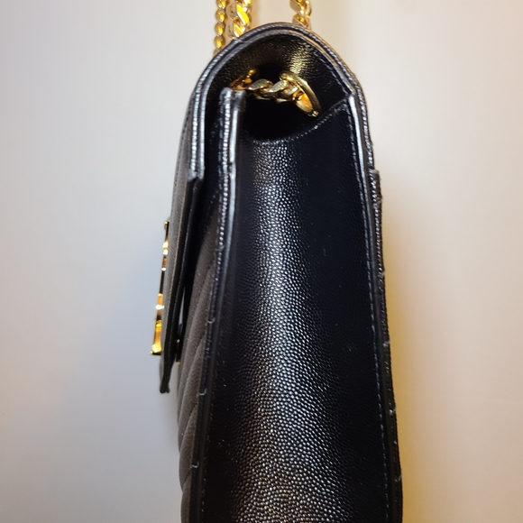 YSL BLACK MEDIUM ENVELOPE GOLD HARDWARE - Picture 4 of 12